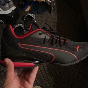 Puma size 12 black and red